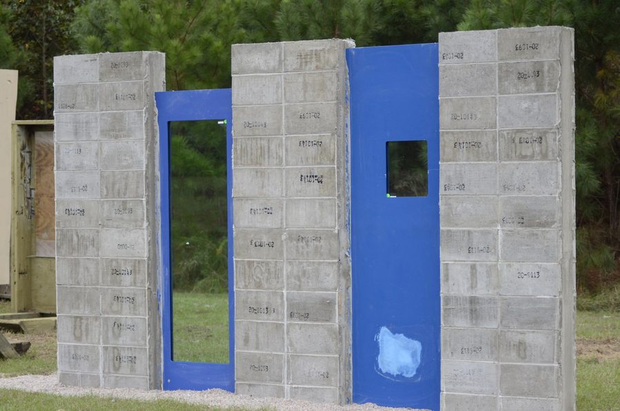 Amidon Shield ballistic test wall array with a rated door assembly